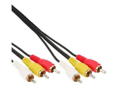 INLINE - Cinch Kabel - Audio/Video 3x Cinch - Stecker / Stecker - 1m
