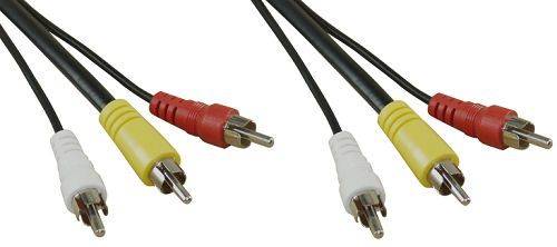 INLINE - Cinch Kabel - Audio/Video 3x Cinch - Stecker / Stecker - 1m