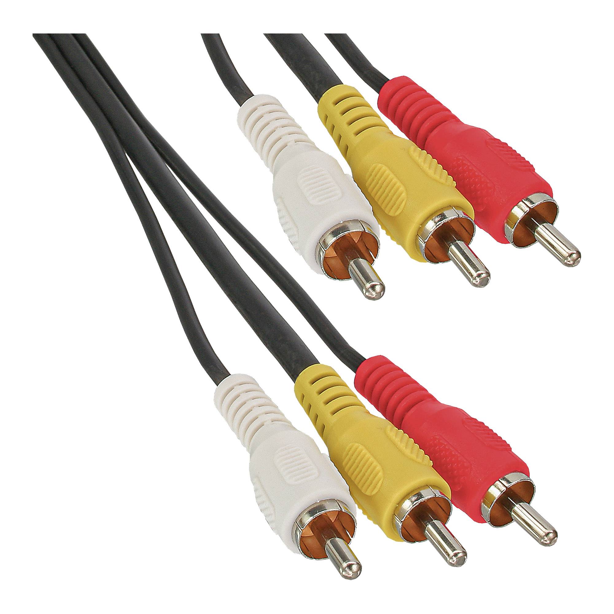 INLINE - Cinch Kabel - Audio/Video 3x Cinch - Stecker / Stecker - 3m