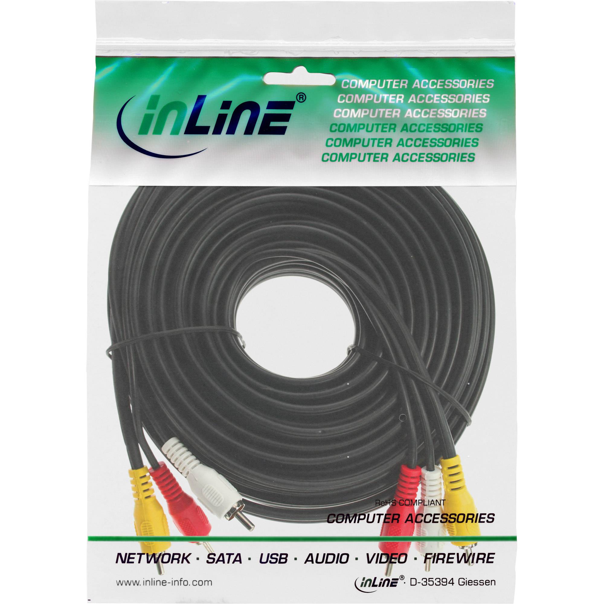 INLINE - Cinch Kabel - Audio/Video 3x Cinch - Stecker / Stecker - 2m