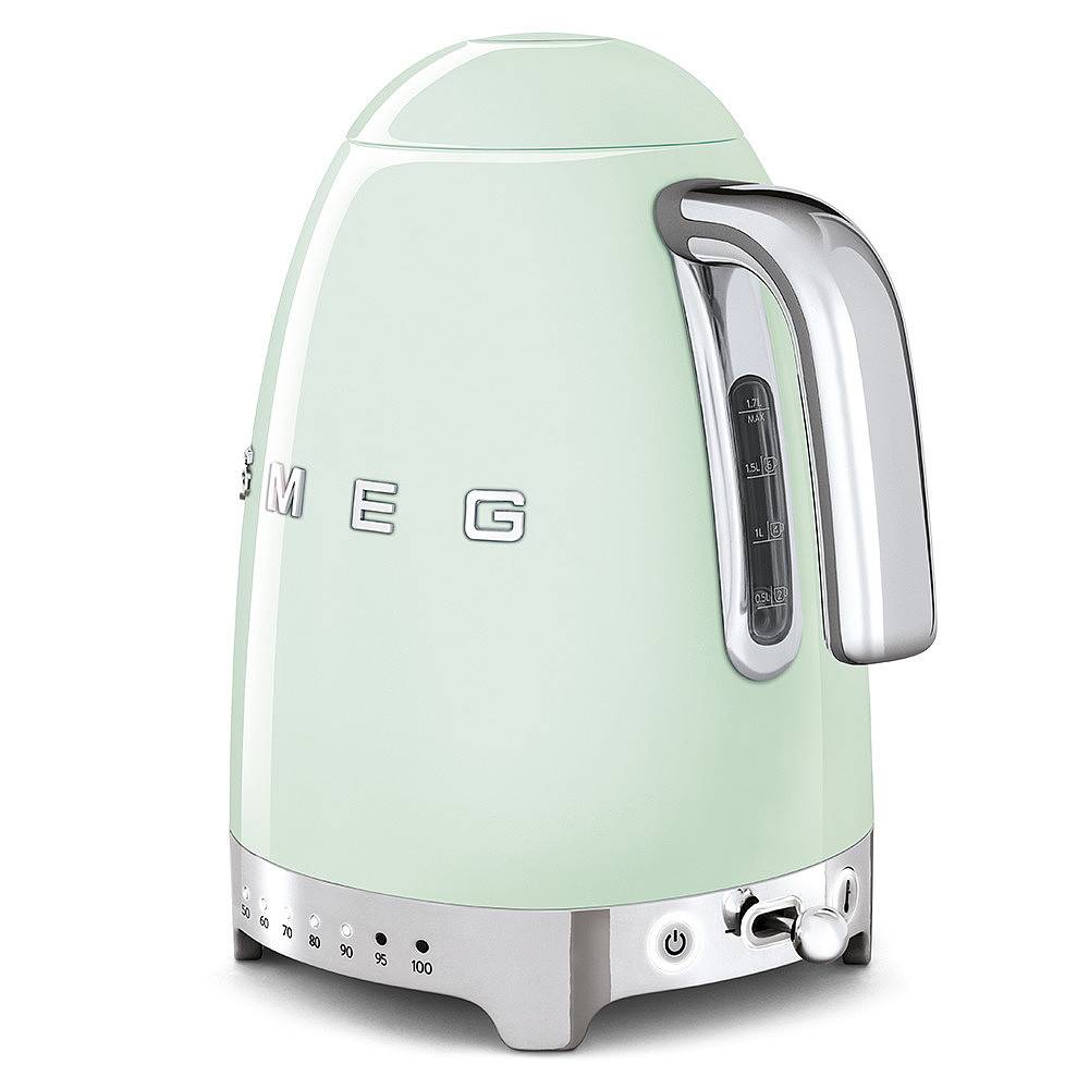 Smeg KLF04PGEU, 1,7 l, 2400 W, Grün, Kunststoff, Edelstahl, Regelbare Temperatur, Wasserstandsanzeige