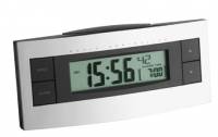 Digitale Nachttischuhr zeigt 15:56 mit 42° und 7:00 auf dem Bildschirm an.