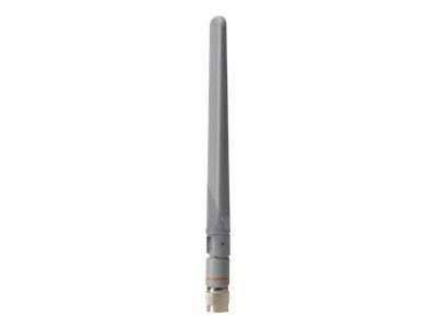 Graue Antennenmast mit Gewinde-Fuß, isoliert auf weißem Hintergrund dargestellt.