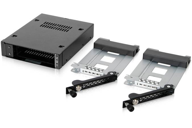 Icy Dock MB492TKL-B, 2.5", Carrier panel, 2.5 Zoll, SATA, Serial ATA II, Serial ATA III, 5,9.5 mm, Schwarz, Silber