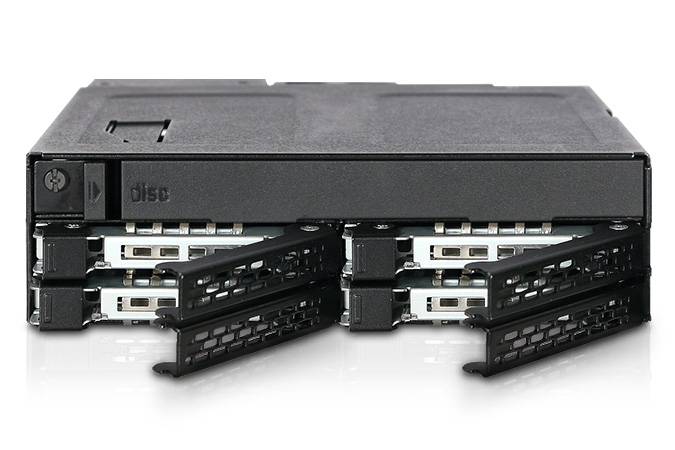 Icy Dock MB604SPO-B, 9.5,12.7 mm, 1 Lüfter, 4 cm, 12 Gbit/s, Schwarz, Metall