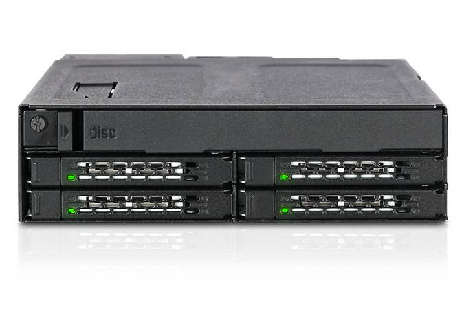 Icy Dock MB604SPO-B, 9.5,12.7 mm, 1 Lüfter, 4 cm, 12 Gbit/s, Schwarz, Metall