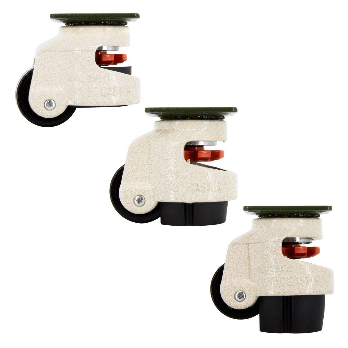 SCHMIDT systemprofile 4x Lenkrolle 40F Heberolle Schwerlast-Rolle höhenverstellbar Transportrolle mit Platte