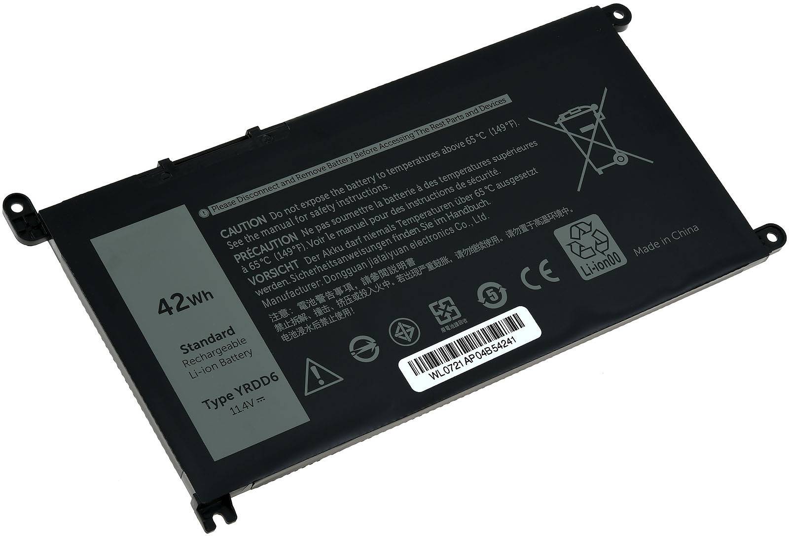 Powery Akku für 2 in 1 Touchscreen Laptop Dell Inspiron 14 5481 Serie, 11,4V, Li-Polymer