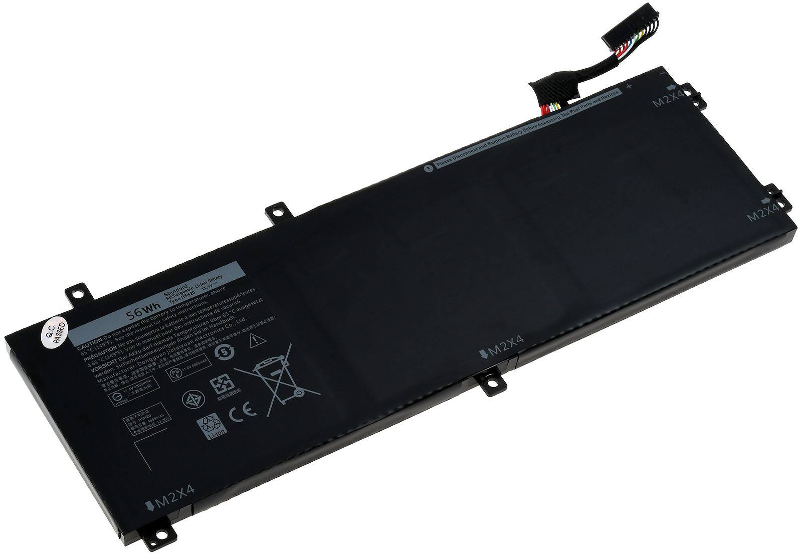 Powery Akku passend für Laptop Dell XPS 15 9560, XPS 15 9570, Typ 62MJV, 11,4V, Li-Polymer
