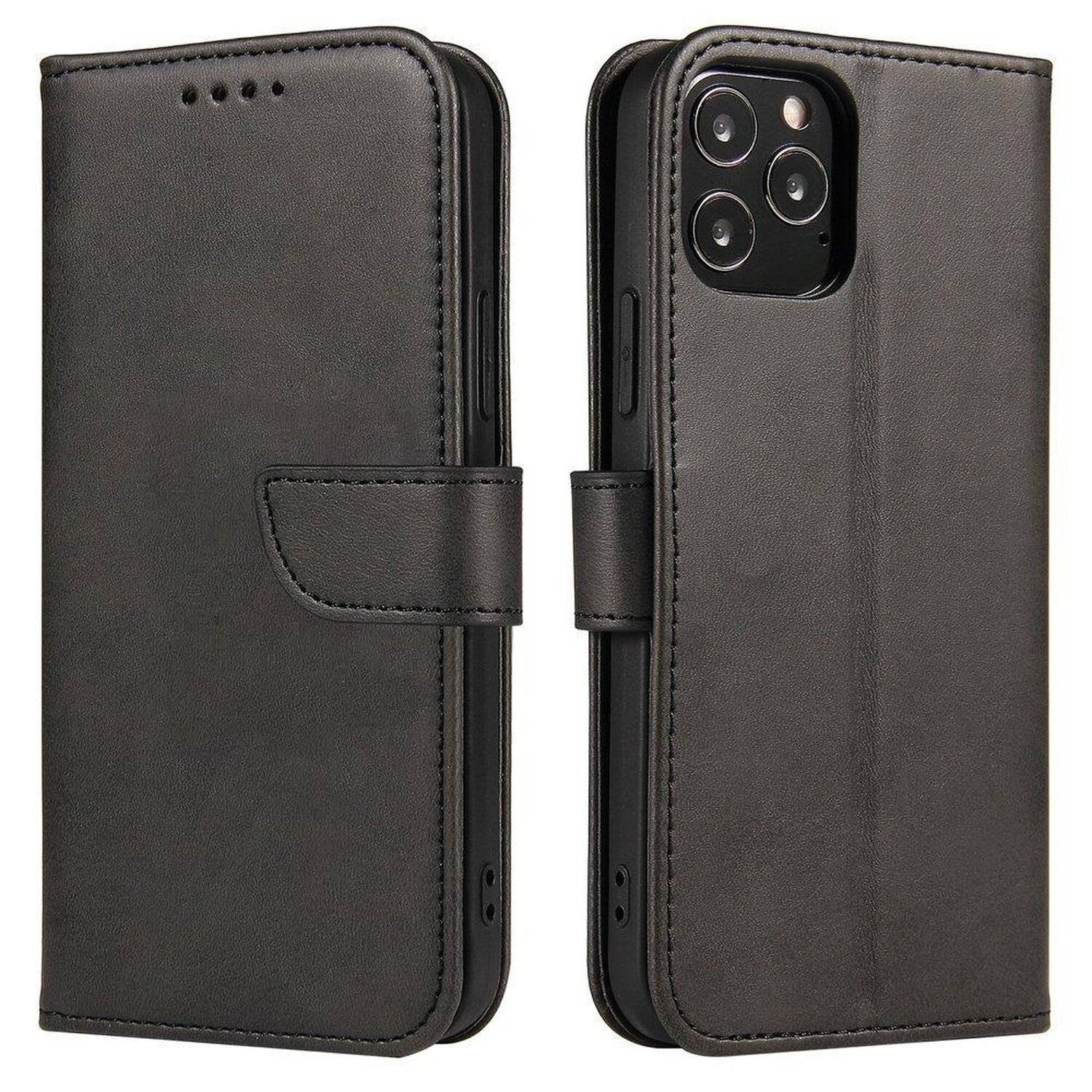 Premium Magnet Case Buch Tasche aufklappbare Hülle Standfunktion für Samsung Galaxy S22 Ultra (SM-908B) Schwarz