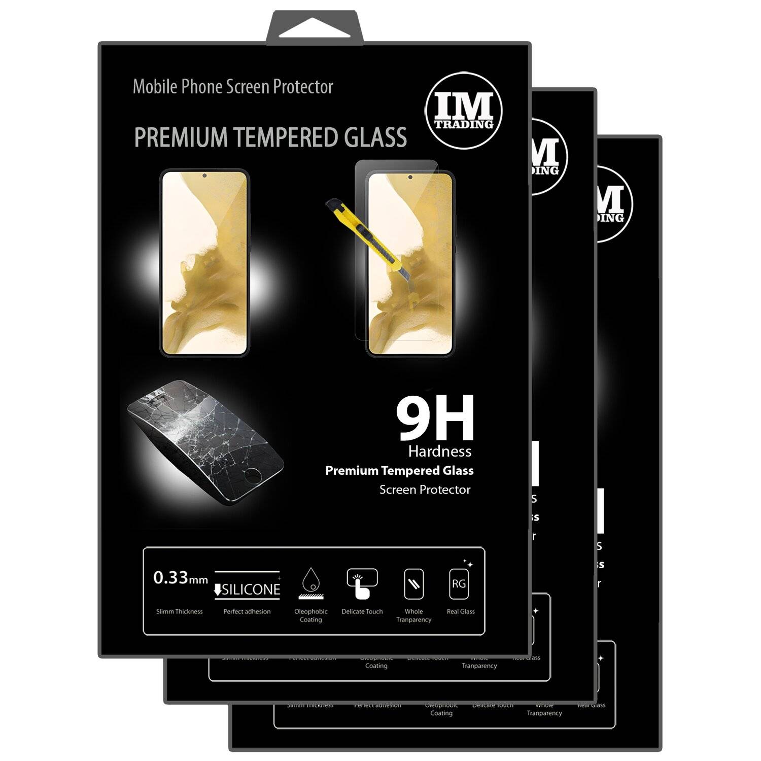 3X Schutz Schutz Glas 9H Tempered Glass Display Schutz Folie Display für SAMSUNG GALAXY S22 (SM-S901B)