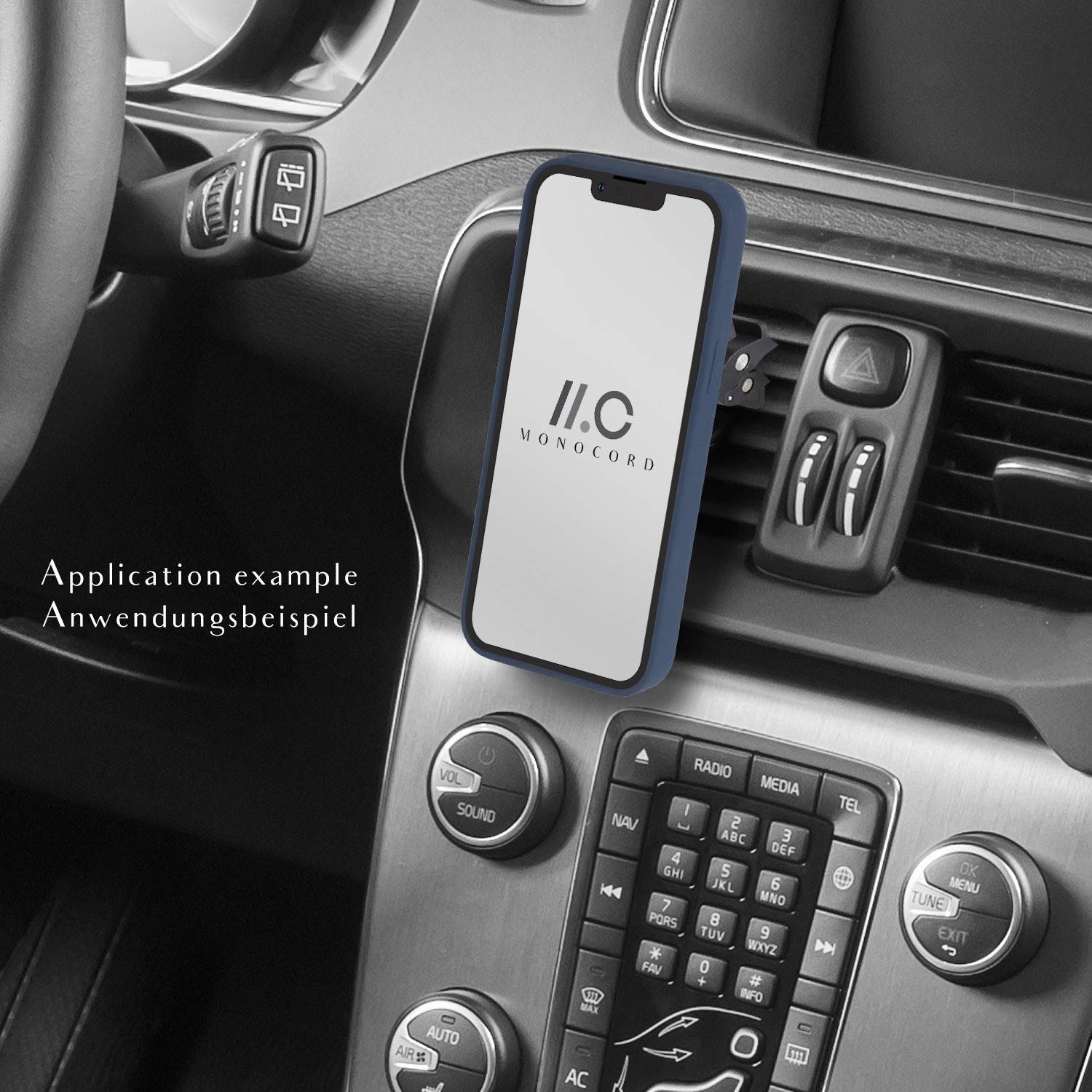 MONOCORD Magsafe Case für iPhone 13 Pro - Magnetische Handy Schutzhülle Hülle kompatibel mit Wirelles Charger, blau