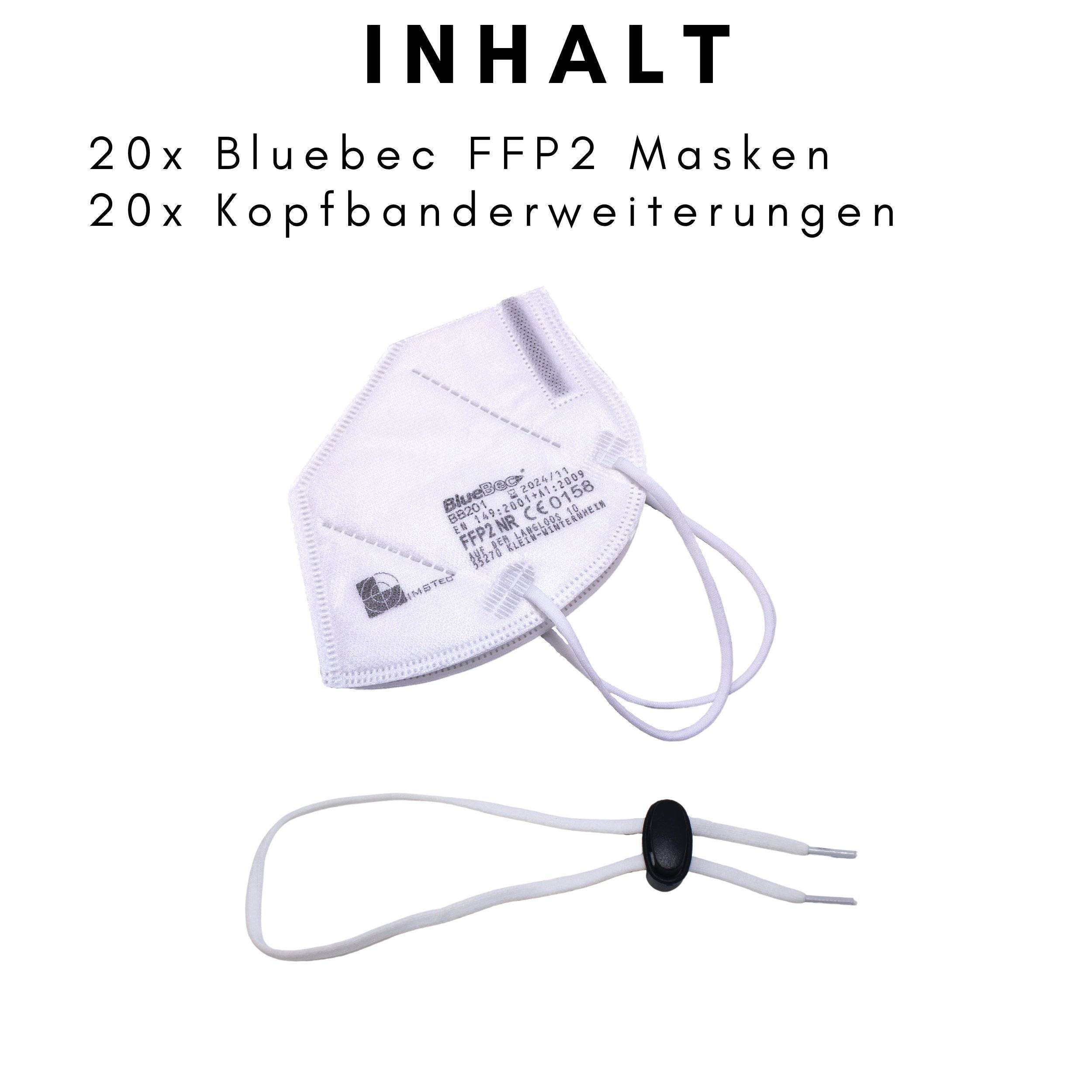emissimo FFP2 Atemschutzmaske, Klasse FFP2 NR ohne Ventil, EN149 Faltmaske - Germany, DEKRA 20St.