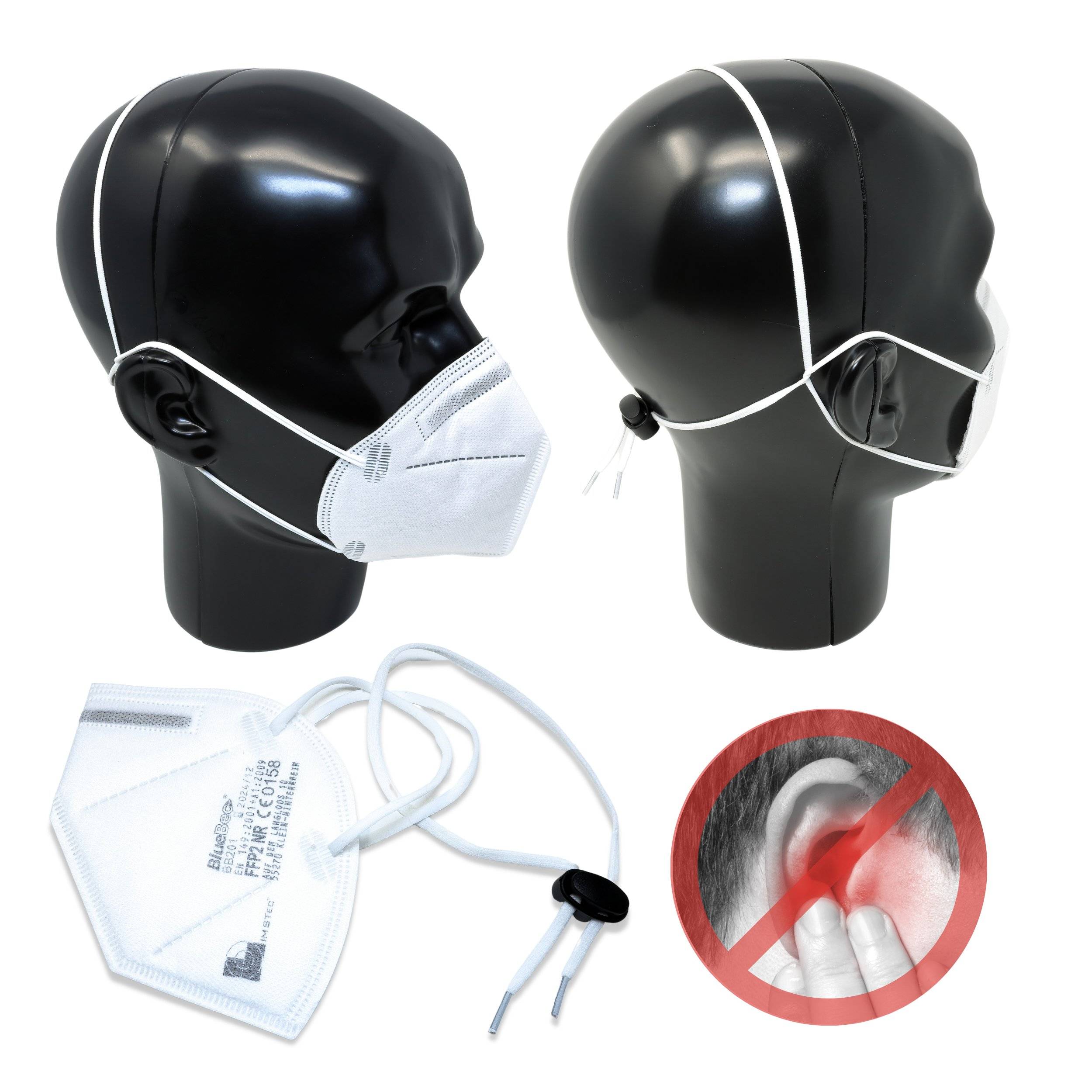 emissimo FFP2 Atemschutzmaske, Klasse FFP2 NR ohne Ventil, EN149 Faltmaske - Germany, DEKRA