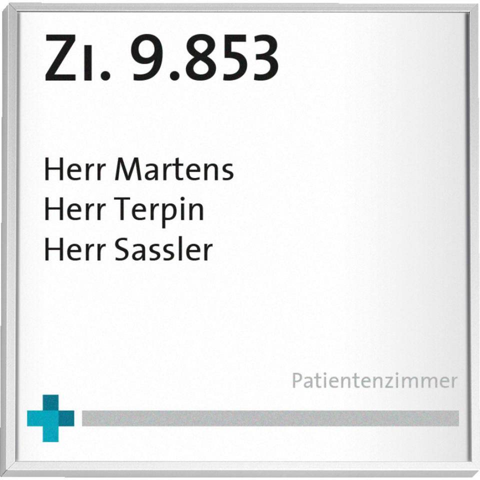 Türschild MADRID Silver Line 150,selbstklebend /Schraubmontage,silber,150,5x150,5mm