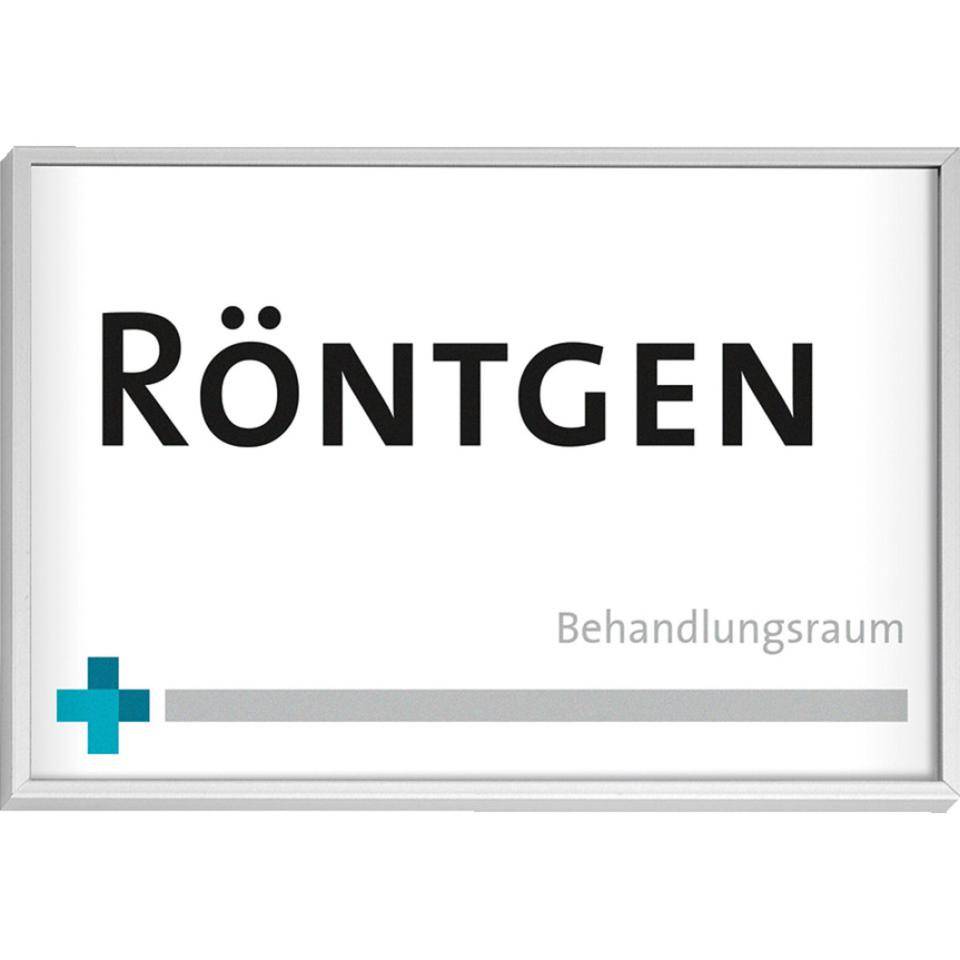 Türschild MADRID Silver Line, selbstklebend, silber, 105,5x150,5mm