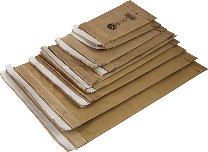 Polsterversandtasche Innenmaß 105x229mm Außenmaß 120x229mm Papier TRANSPAK