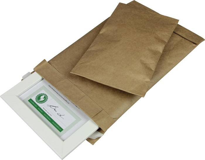 Polsterversandtasche Innenmaß 105x229mm Außenmaß 120x229mm Papier TRANSPAK