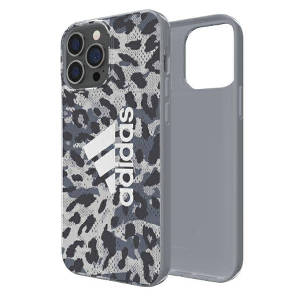 Adidas Leopard Collection Snap Case Hardcase Hülle Cover für Apple iPhone 13 / 13 Pro Grau