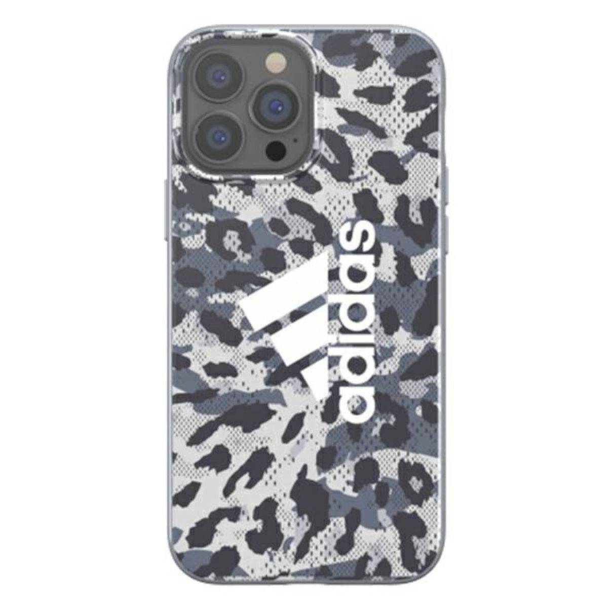 Adidas Leopard Collection Snap Case Hardcase Hülle Cover für Apple iPhone 13 Pro Max Grau