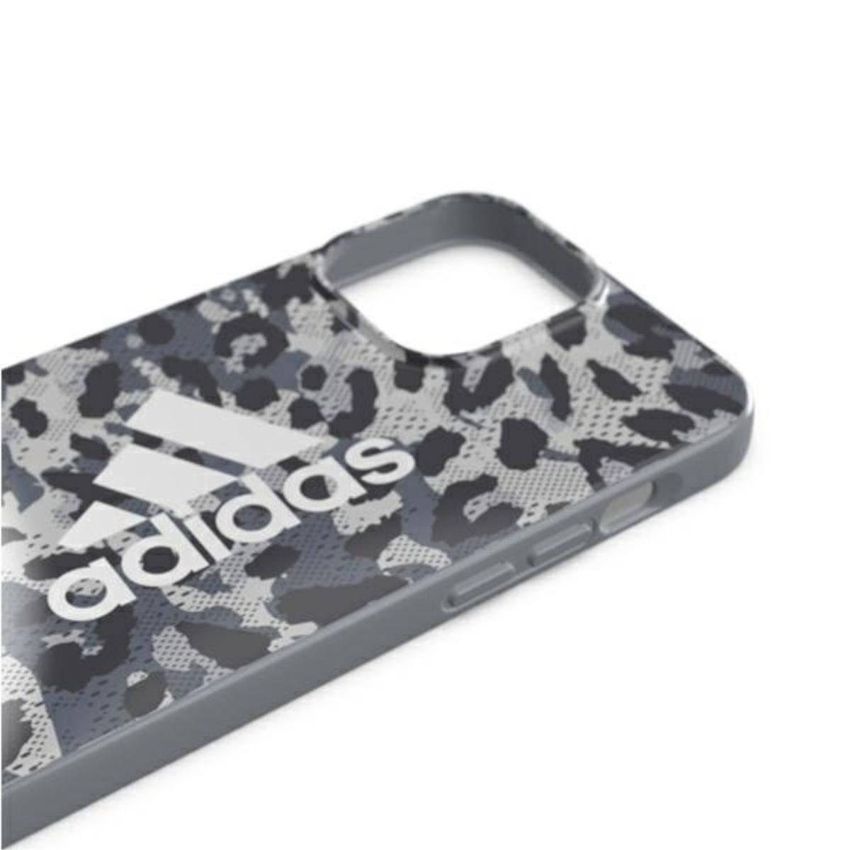 Adidas Leopard Collection Snap Case Hardcase Hülle Cover für Apple iPhone 13 Pro Max Grau