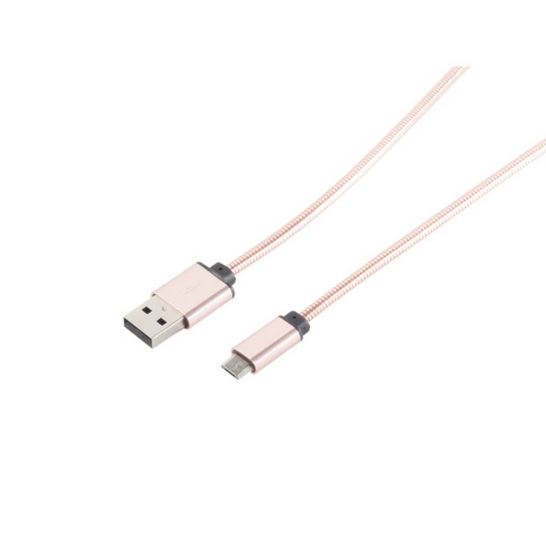 SHIVERPEAKS - S-Conn 14-11002, 1 m, USB A, Micro-USB B, USB 2.0, 480 Mbit/s, Roségold