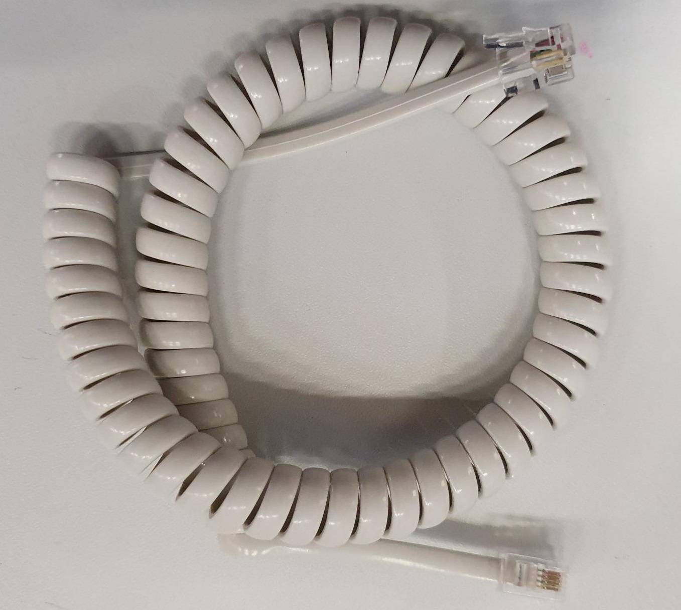 helos Hörerspiralkabel kurz, hellgrau, lose