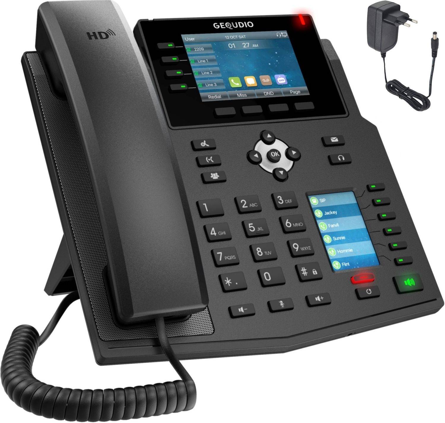 GEQUDIO IP Telefon GX5+ Set mit Netzteil - für Fritzbox, Telekom - Freisprechen & 2x Farbdisplays - Anleitung (PDF)