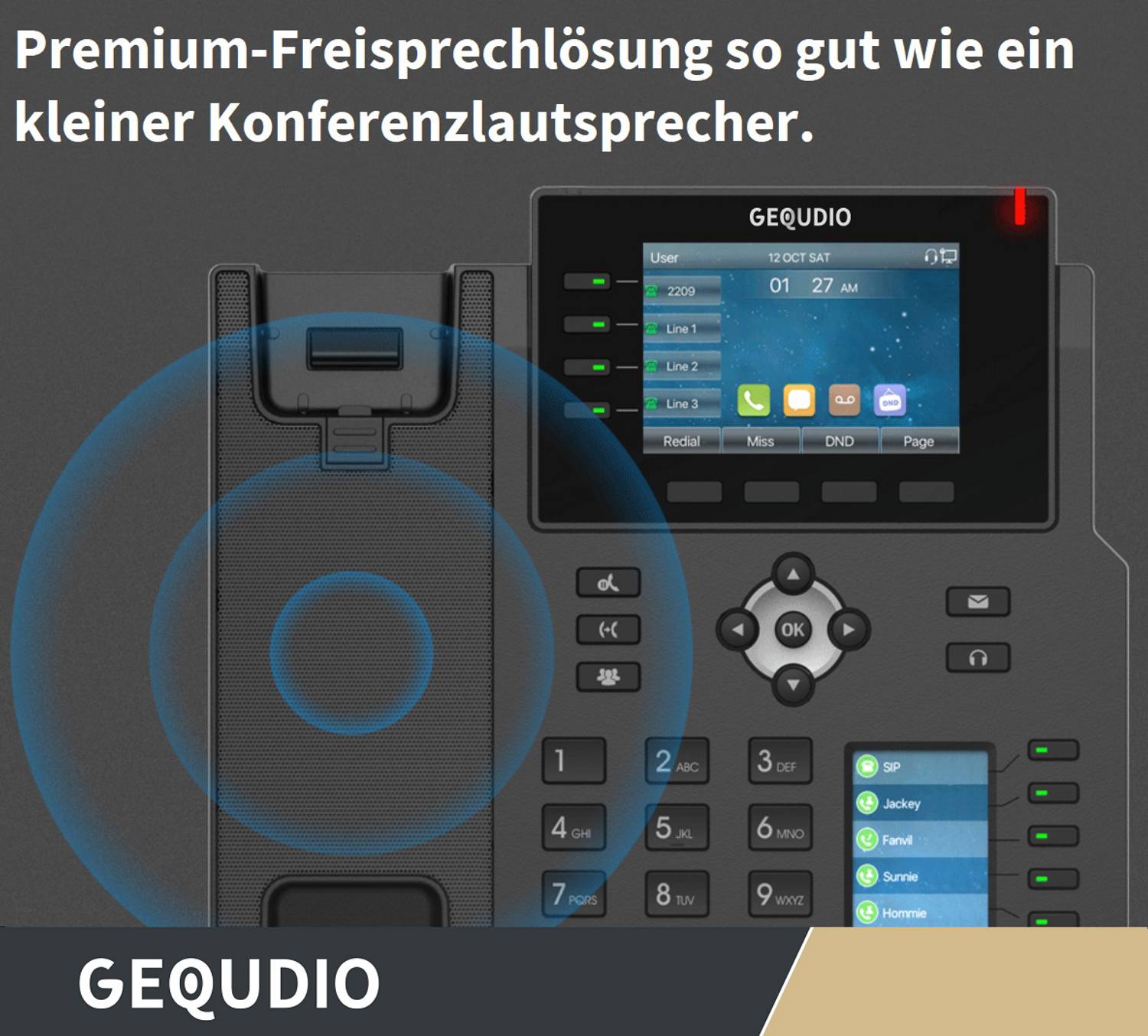 GEQUDIO IP Telefon GX5+ Set mit Netzteil - für Fritzbox, Telekom - Freisprechen & 2x Farbdisplays - Anleitung (PDF)