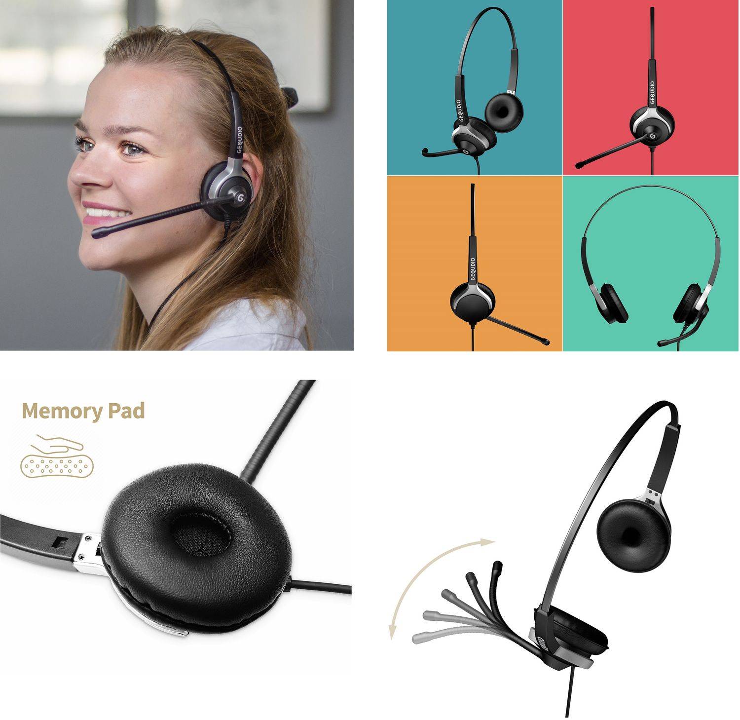 GEQUDIO GX5+ IP Telefon mit Netzteil & Headset - für Fritzbox, Telekom - Freisprechen & 2x Farbdisplays - Anleitung PDF