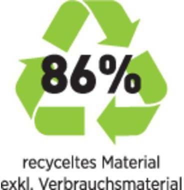 Grünes Recycling-Symbol mit „86 %
