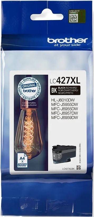 Brother LC427XL' schwarze Druckerpatrone, kompatibel mit den Modellen MFC-J1010DW, MFC-J6955DW und MFC-J6959DW.