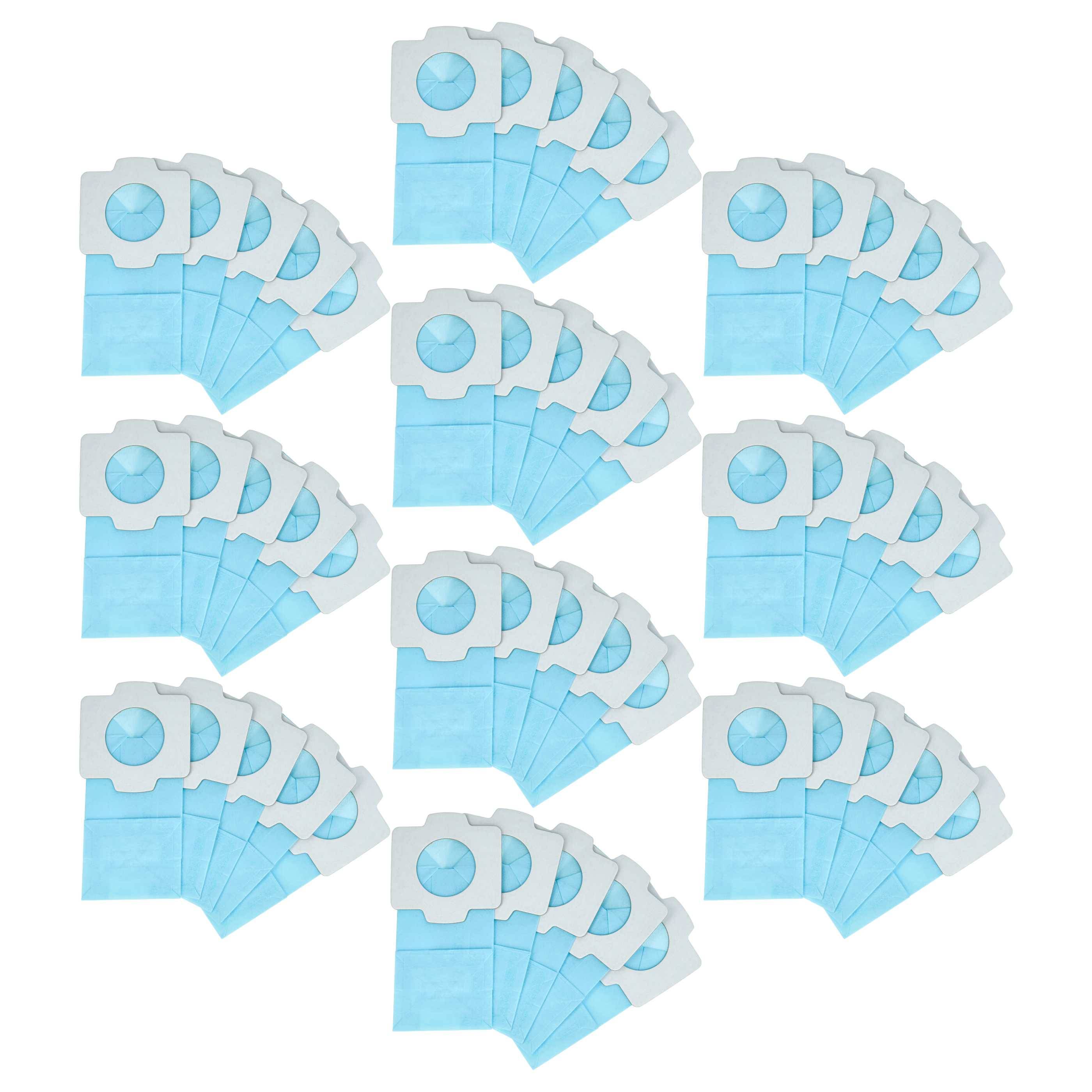 vhbw 50x Staubbeutel kompatibel mit Makita CL107D, CL121DZX, CL121DZ, CL121D, DCL140, CL183D Staubsauger - 12,5cm x 0,7cm Hellblau