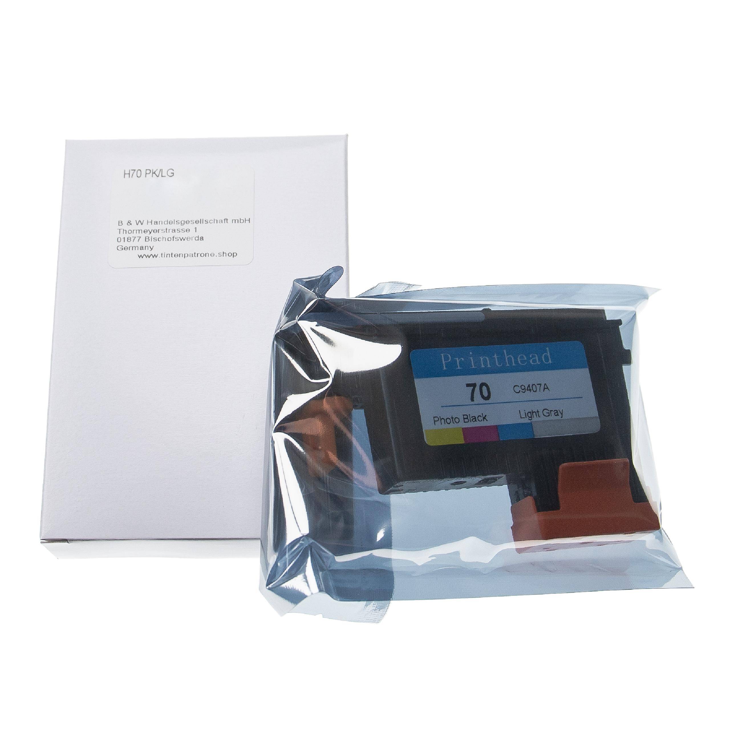 vhbw Druckkopf kompatibel mit HP DesignJet Z3200, Z3100PS, Z3200PS, Z5200PS Drucker - photo black/light gray, 6,2 cm breit, refurbished