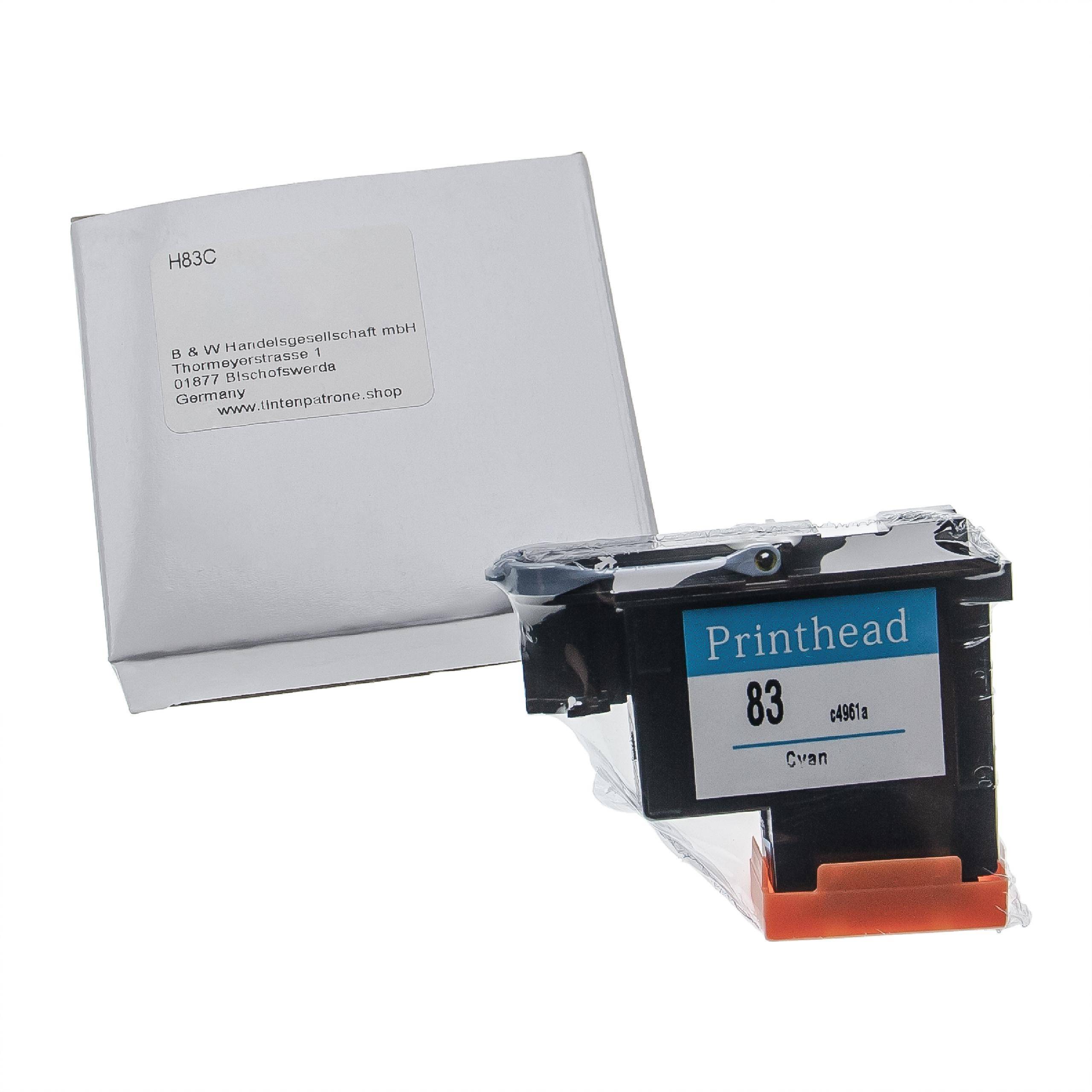 vhbw Druckkopf kompatibel mit HP DesignJet 5500, 5000ps, 5000, 5500ps Drucker - 13ml cyan 6 cm breit refurbished
