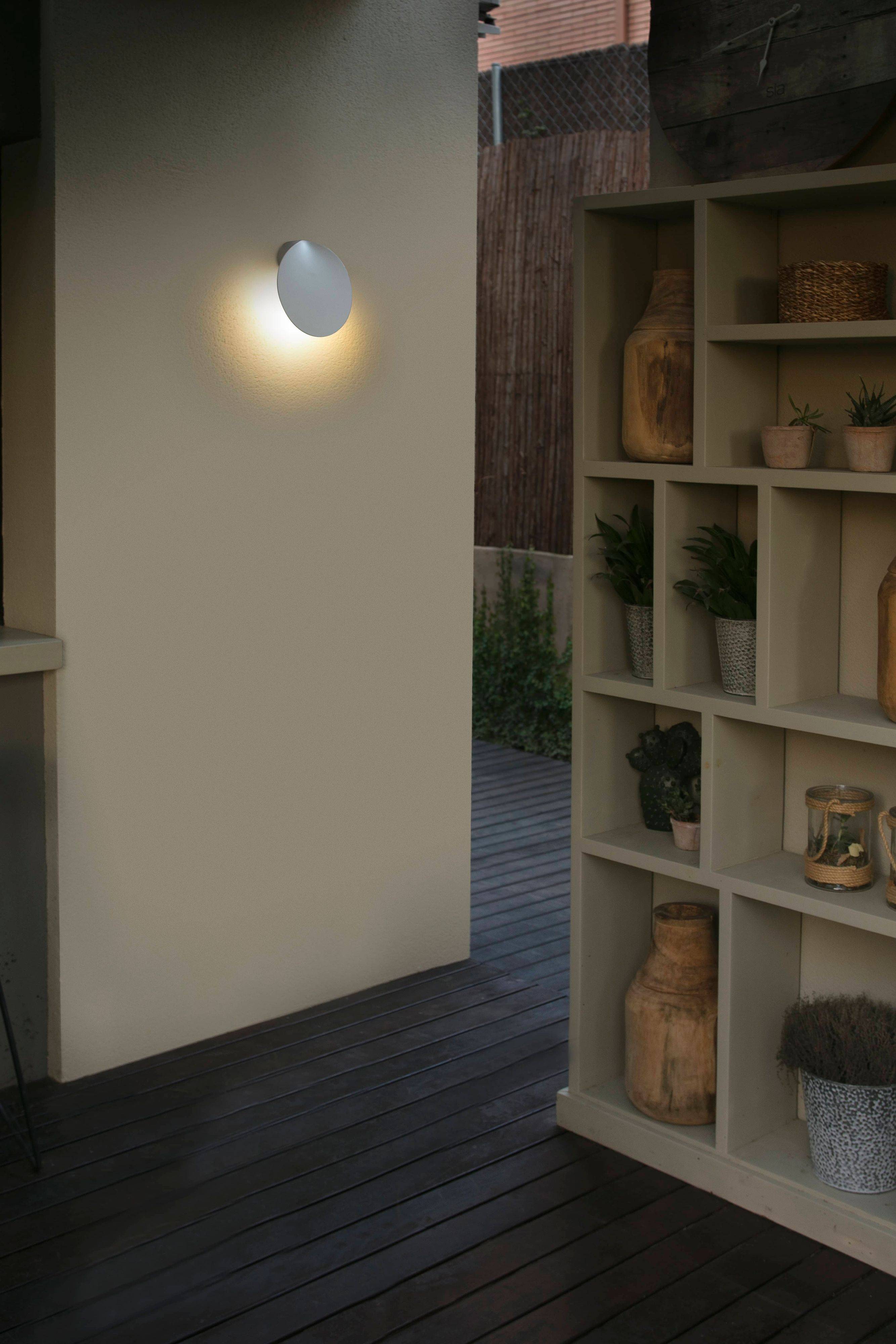 LED Außen Wandleuchte Lotus Weiß