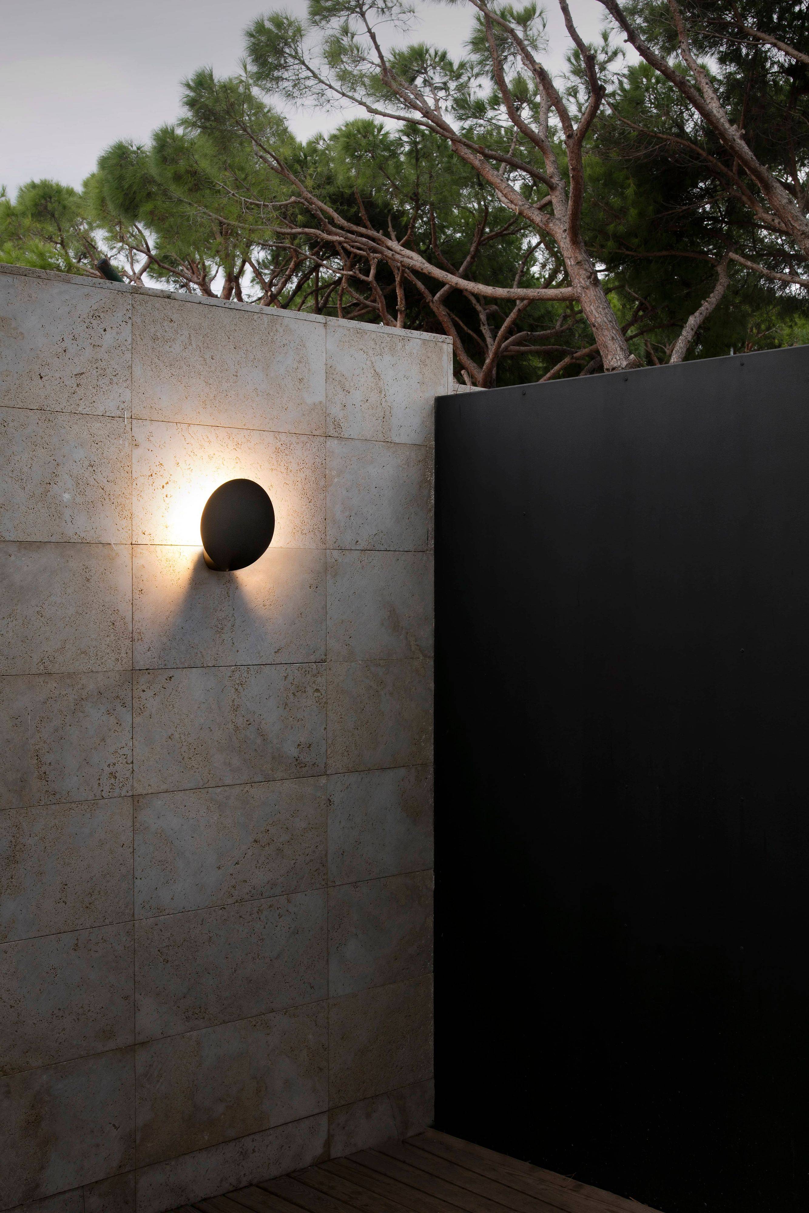 LED Außen Wandleuchte Lotus Grau