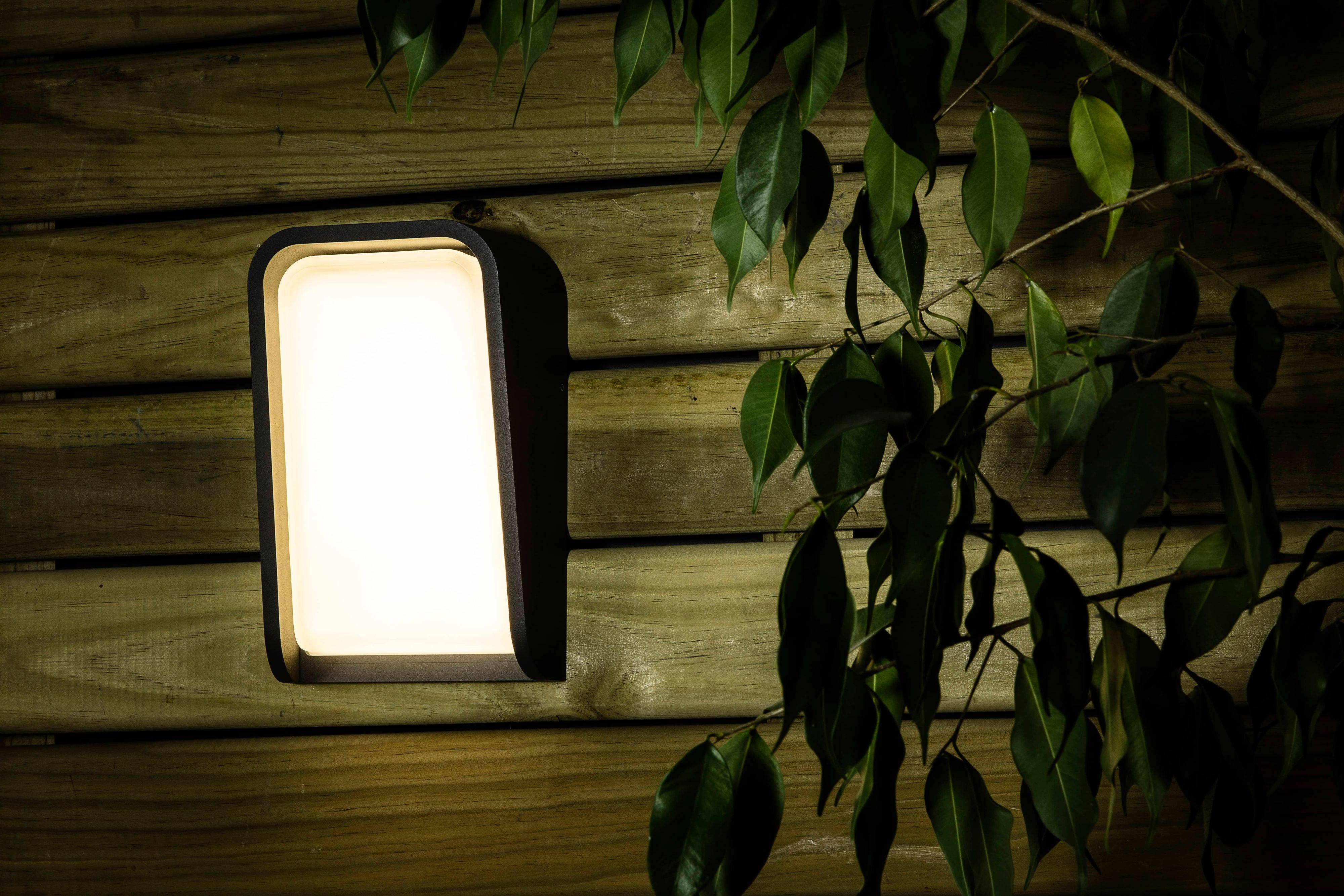 LED Außen Wandleuchte Mask Grau