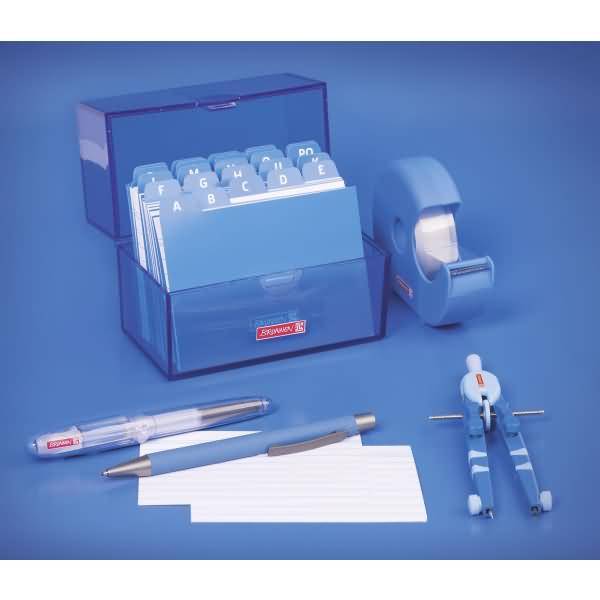 Karteibox A7 gefüllt azur