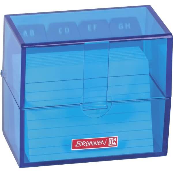 Karteibox A8 gefüllt azur