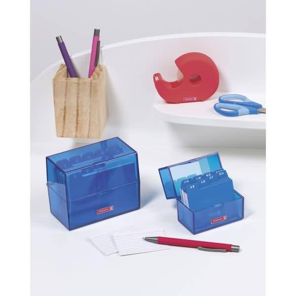 Karteibox A8 gefüllt azur