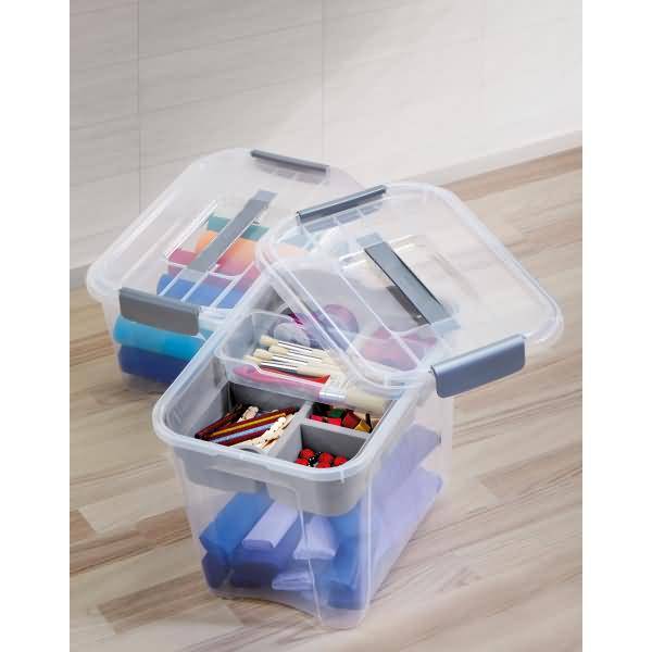 Aufbewahrungsbox combi-box 18l transparent/grau