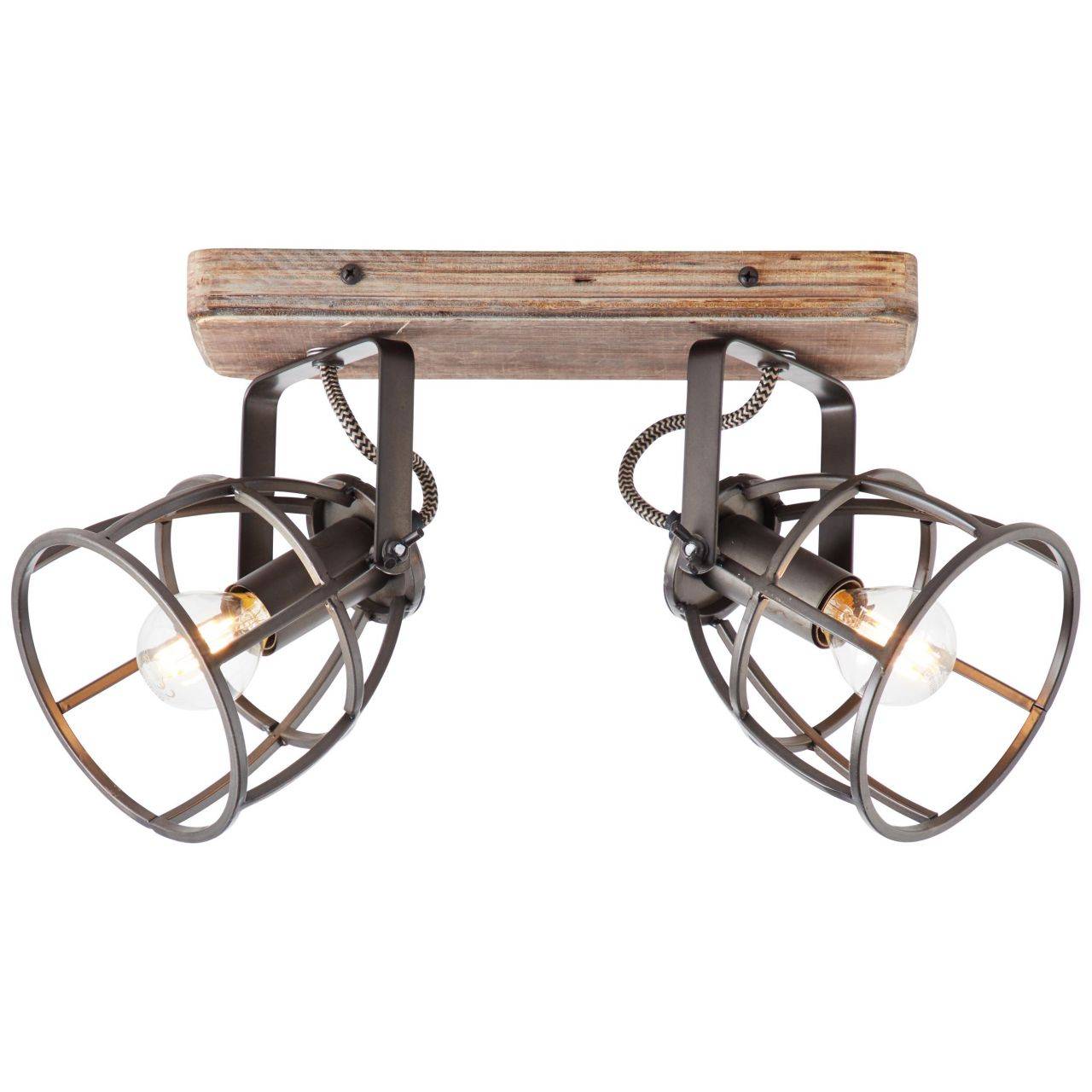 BRILLIANT Lampe Matrix Spotbalken 2flg. schwarz stahl | 2x D45, E14, 40W, geeignet für Tropfenlampen nicht enthalten | Köpfe schwenkbar | Für LED-L