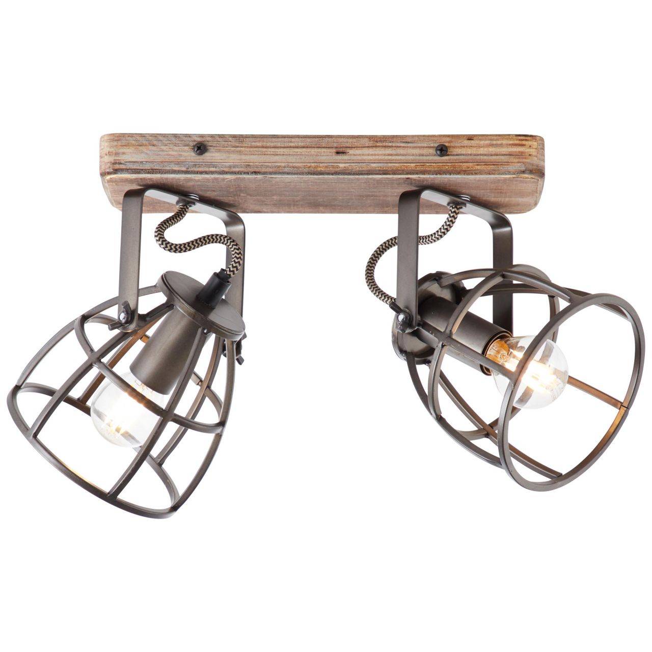 BRILLIANT Lampe Matrix Spotbalken 2flg. schwarz stahl | 2x D45, E14, 40W, geeignet für Tropfenlampen nicht enthalten | Köpfe schwenkbar | Für LED-L