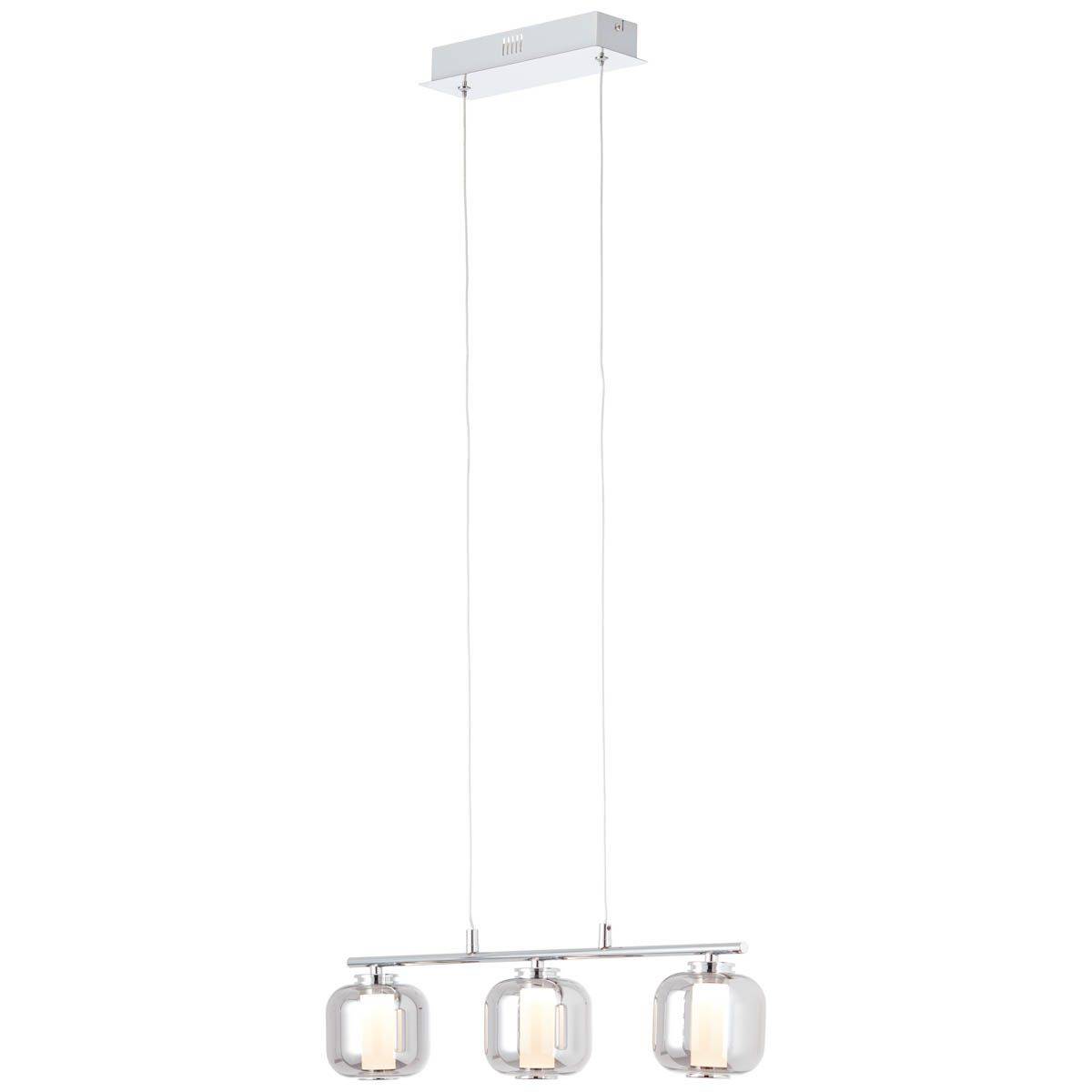 BRILLIANT Rafa LED Pendelleuchte 3flg Balken chrom/rauchglas Innenleuchten,Pendelleuchten,-Balken | 3x 5.67W LED integriert, (Lichtstrom: 697lm