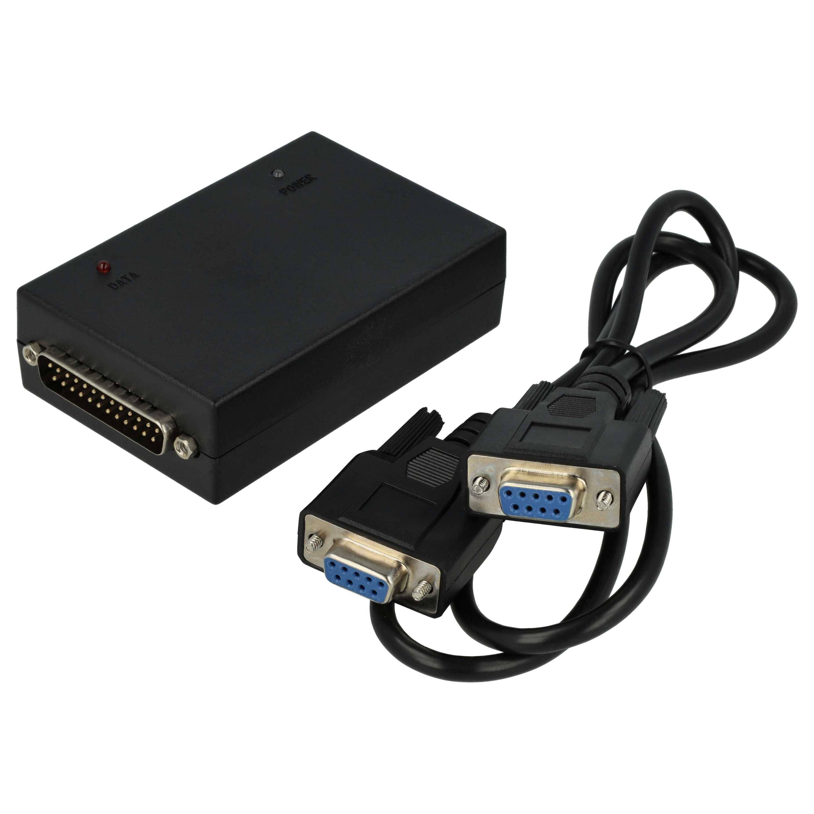 vhbw Rib Box kompatibel mit Motorola GM300, GM1200E, GM350, GM340, GM1200, GM360, GM380 - Programmieradapter inkl. RS232 Kabel Schwarz