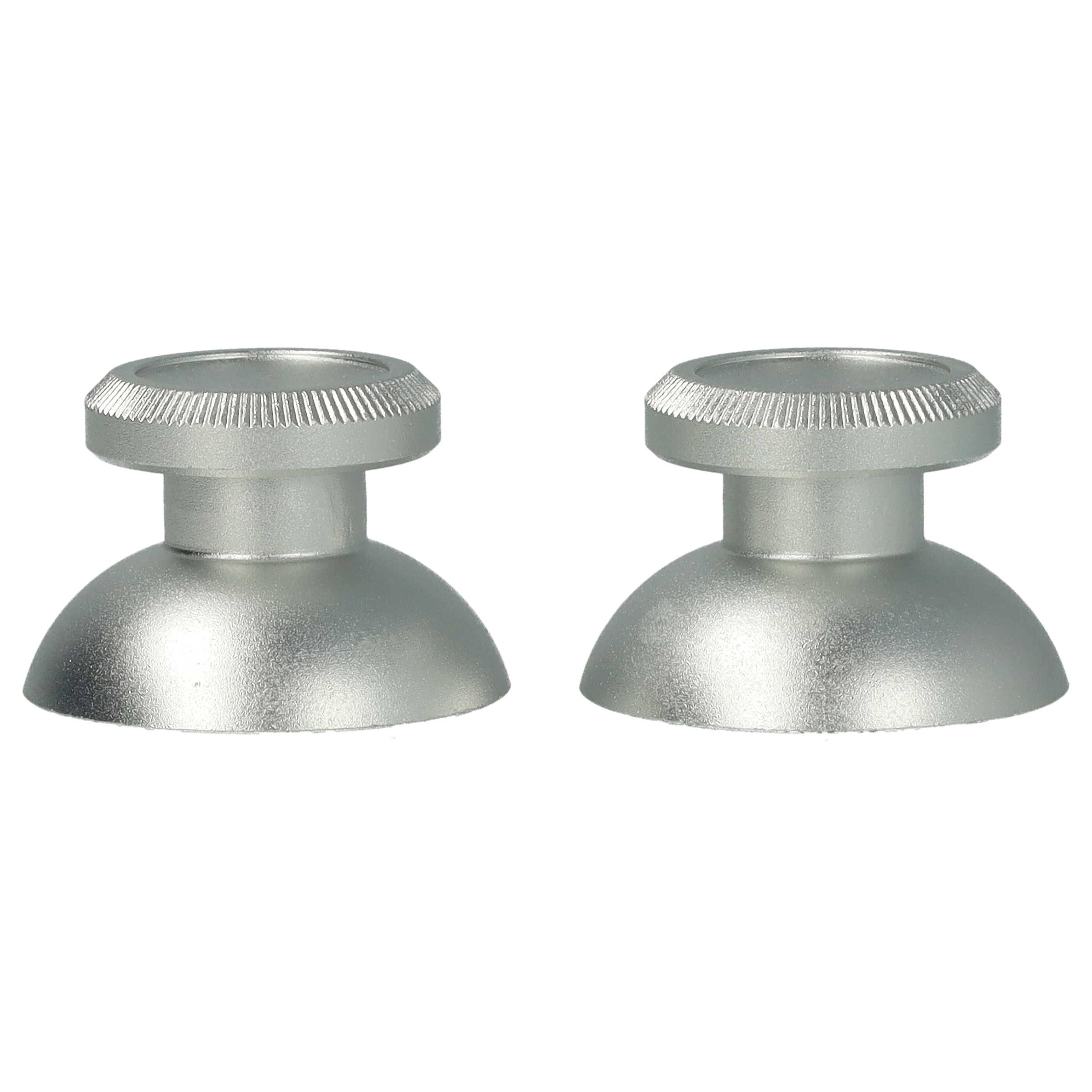 vhbw 2x Thumbsticks kompatibel mit Microsoft XBox One Controller - Joystick Kappen, Aluminium, Silber
