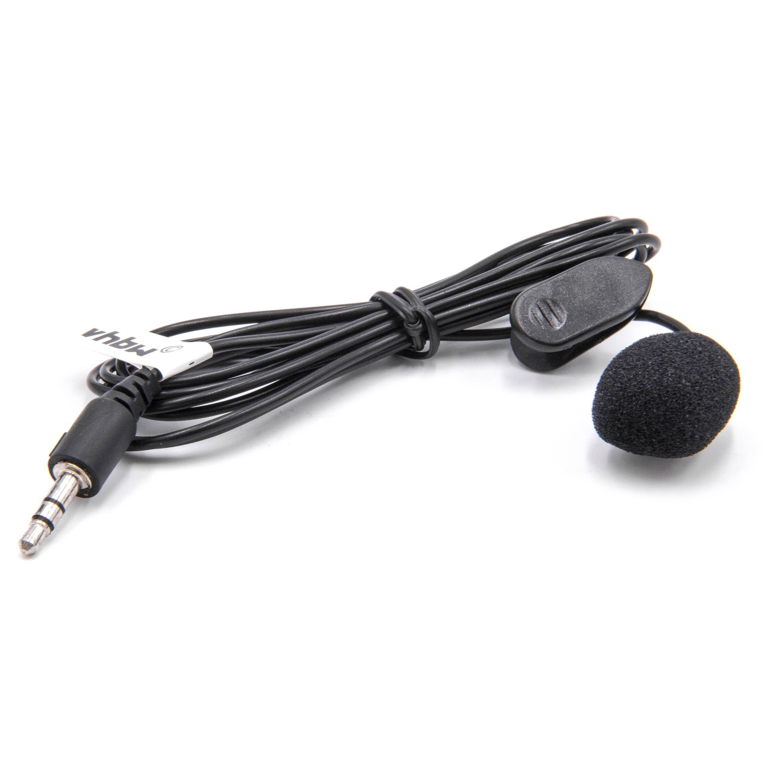 vhbw Lavalier Mikrofon für Handy, Smartphone - Externes Lapel Mic mit 3,5 mm-Anschluss, Schwarz