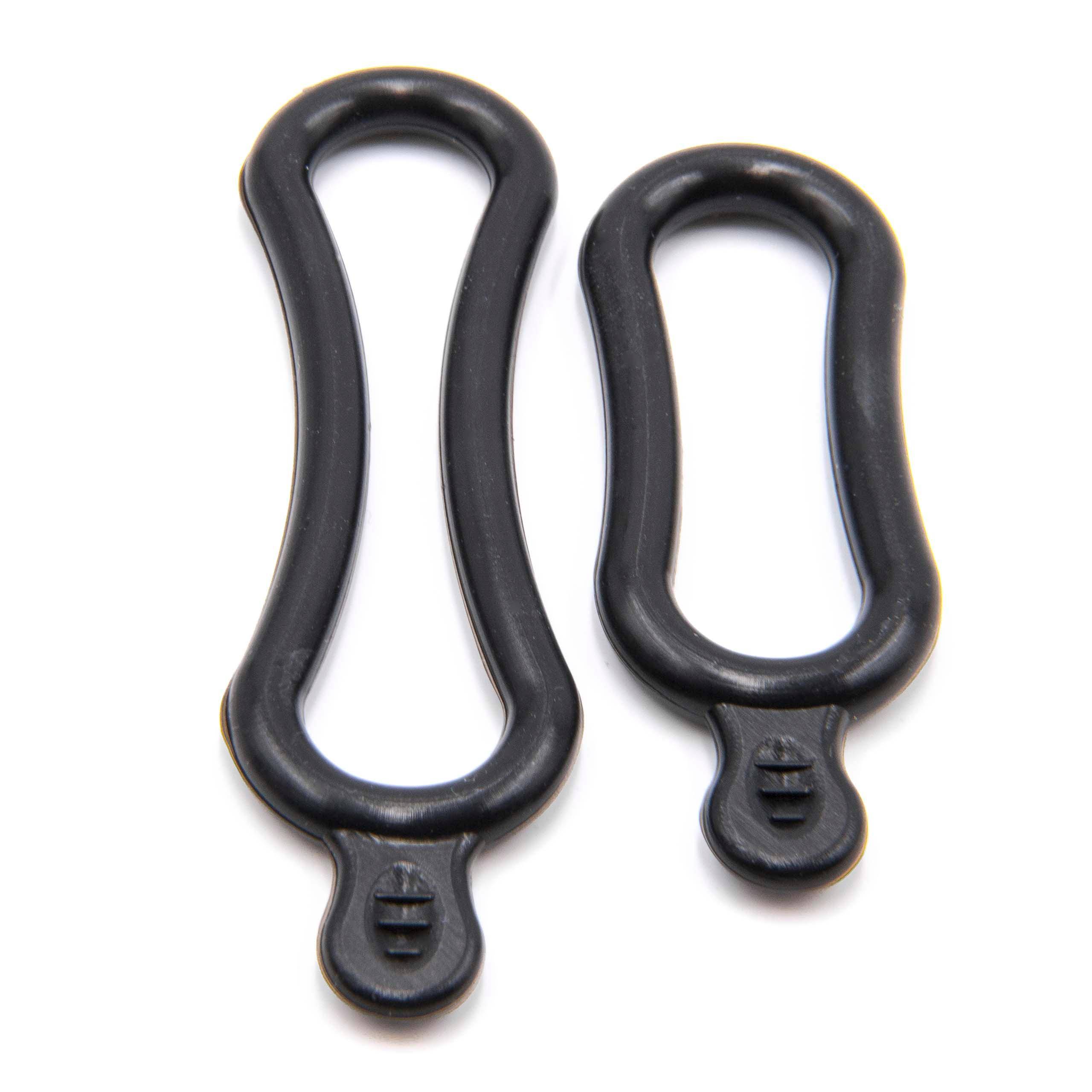 vhbw 2x Gummiband für diverse Fahrrad-Lampen, -Lichter - Befestigungs-Set (1x groß, 1x klein), Schwarz