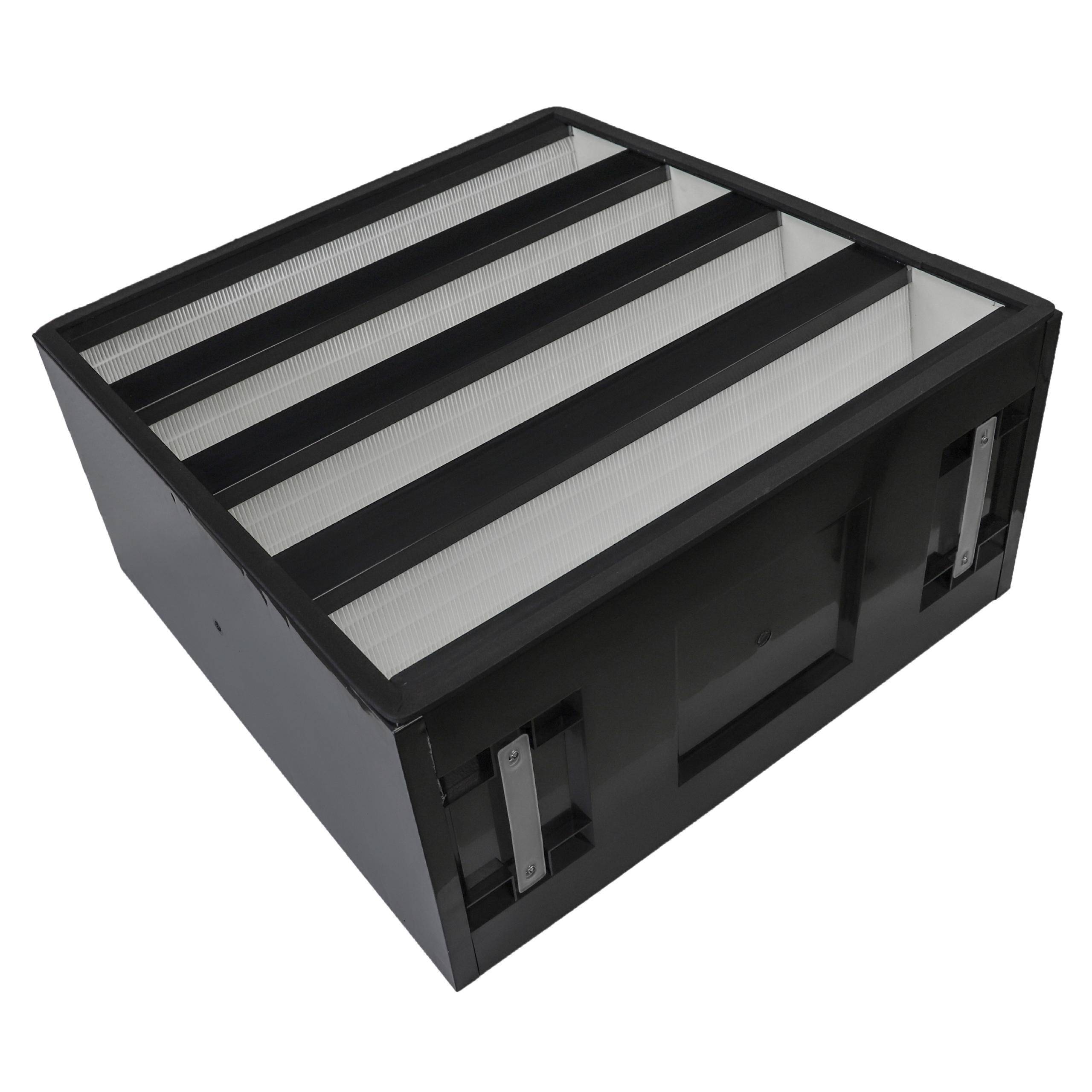 vhbw Schwebstofffilter H14 für Klima- und Lüftungsanlagen - HEPA Filter, Glasfaser / Kunststoff, Schwarz / Weiß